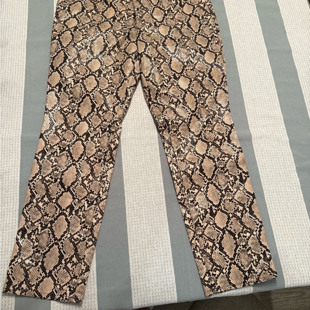 Good American Snake Print Pants - Brown and Black